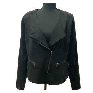Mossimo Black Lightweight Moto Jacket, Size XL